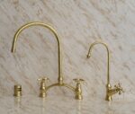 Unlacquered Brass Kitchen Faucet , Solid Brass Kitchen Sink Faucet