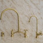 Unlacquered Brass Kitchen Faucet , Solid Brass Kitchen Sink Faucet