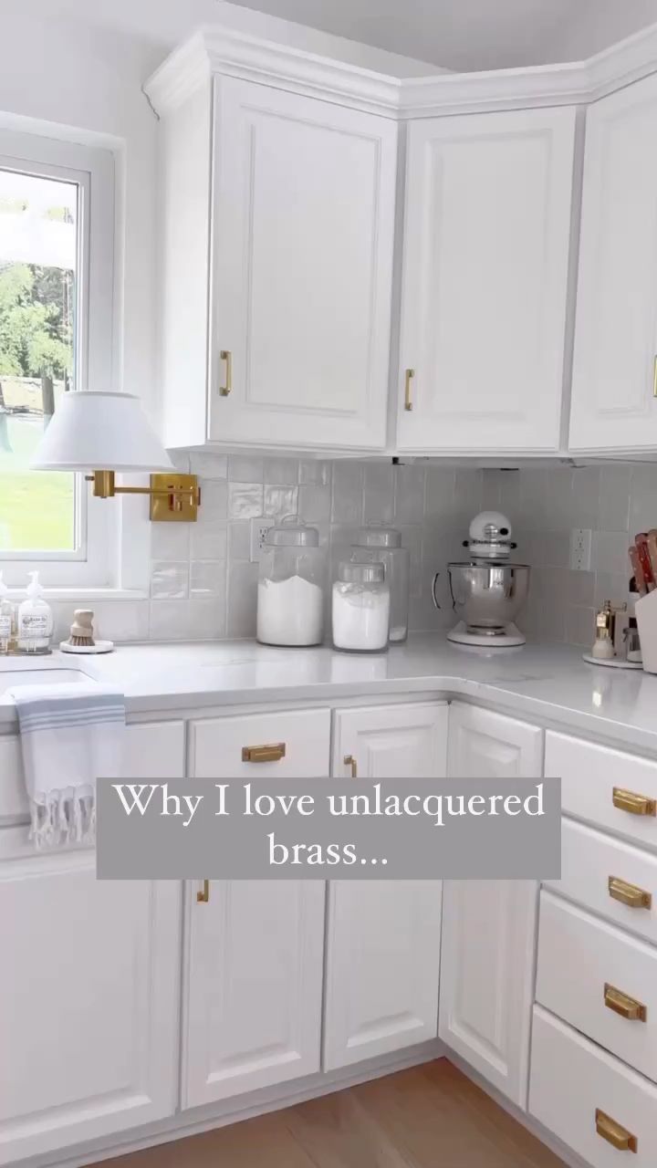 Unlacquered Brass Kitchen Faucet With Cross Handles , Aged Brass Faucet for Kitchen zayianshop