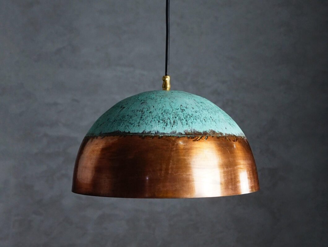 A Timeless Classic: The Verdigris Copper Farmhouse Kitchen Island Pendant Light