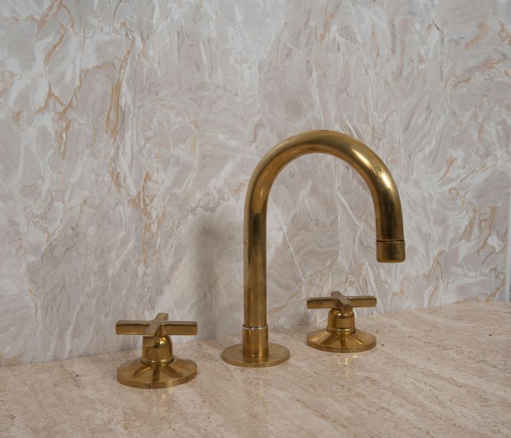 A Timeless Classic: The Widespread Unlacquered Brass Bathroom Faucet