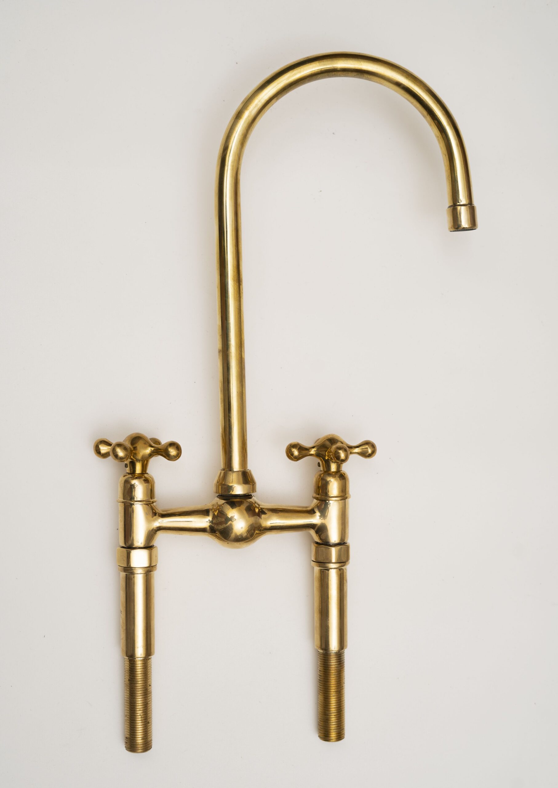 Antique Brass Kitchen Faucet with cross handles  etsy