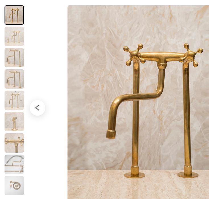 Antique Brass Kitchen Faucet with cross handles