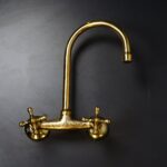 Antique Solid Brass Wall Mount Kitchen Sink Faucet ,Vintage Wall Mount Kitchen Sink Faucet