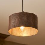 Artisanal Craftsmanship: Hammered Copper Round Pendant Light Shade