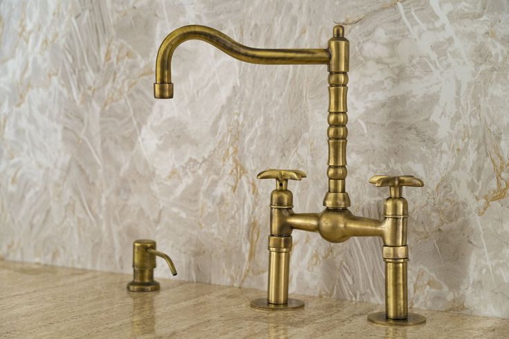 "Artisanal Craftsmanship: Solid Brass Kitchen Faucet with Sprayer in Different Finishes