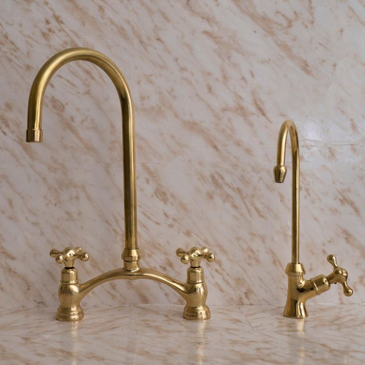 "Artisanal Craftsmanship: Unlacquered Brass Kitchen Farmhouse Sink Faucet
