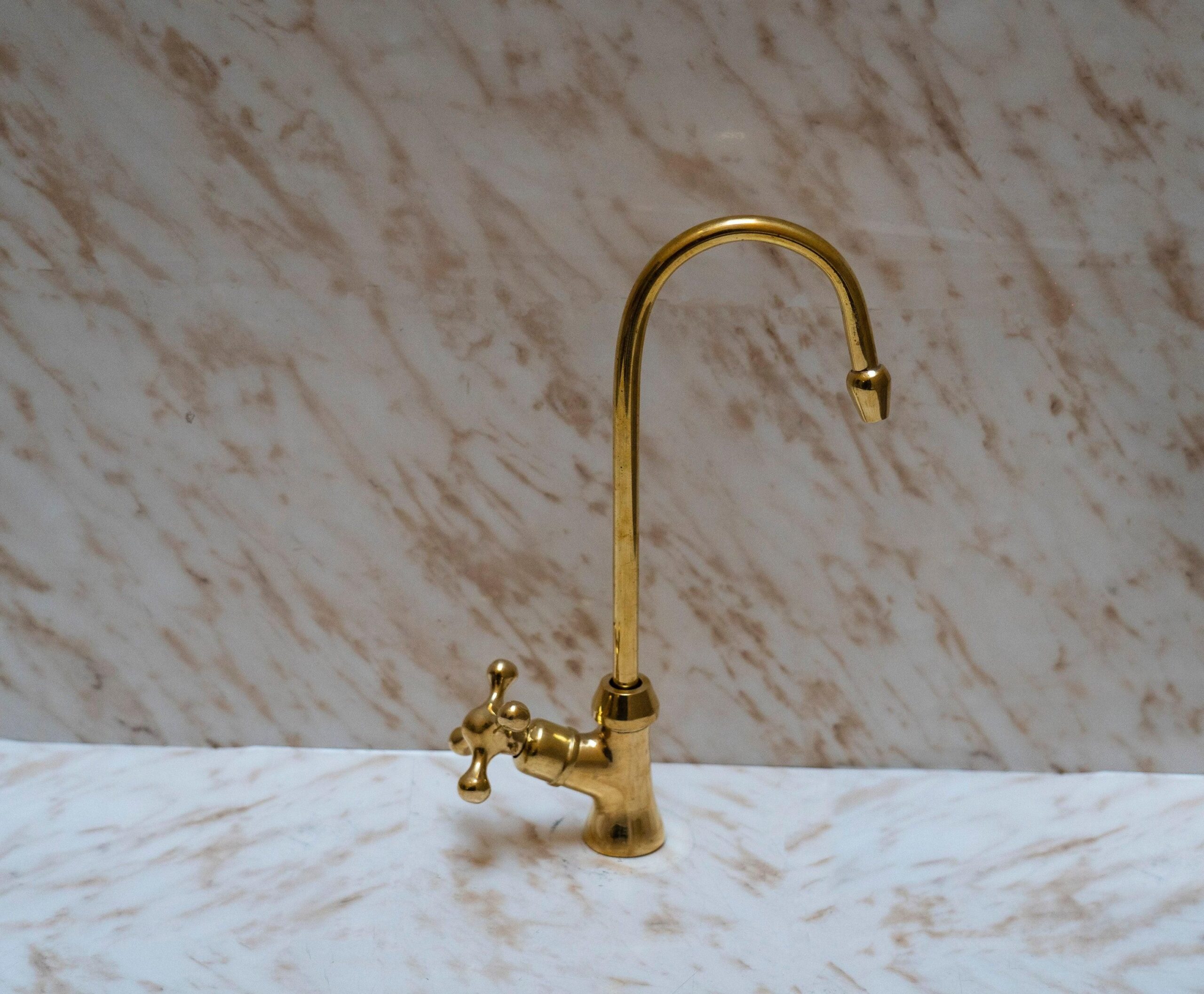 Artisanal Craftsmanship: Unlacquered Brass Single Hole Deck Mount Water Filter Faucet