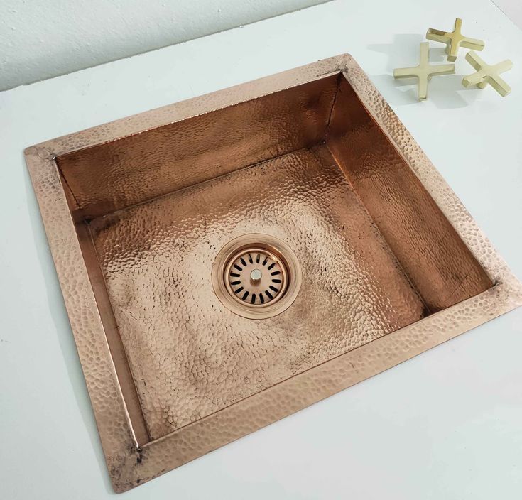 "Artisanal Elegance: Undermount Hammered Solid Copper Kitchen Sink
