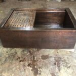 Artistry in Copper: Handcrafted Aged Copper Farmhouse Sink with Flat Grid