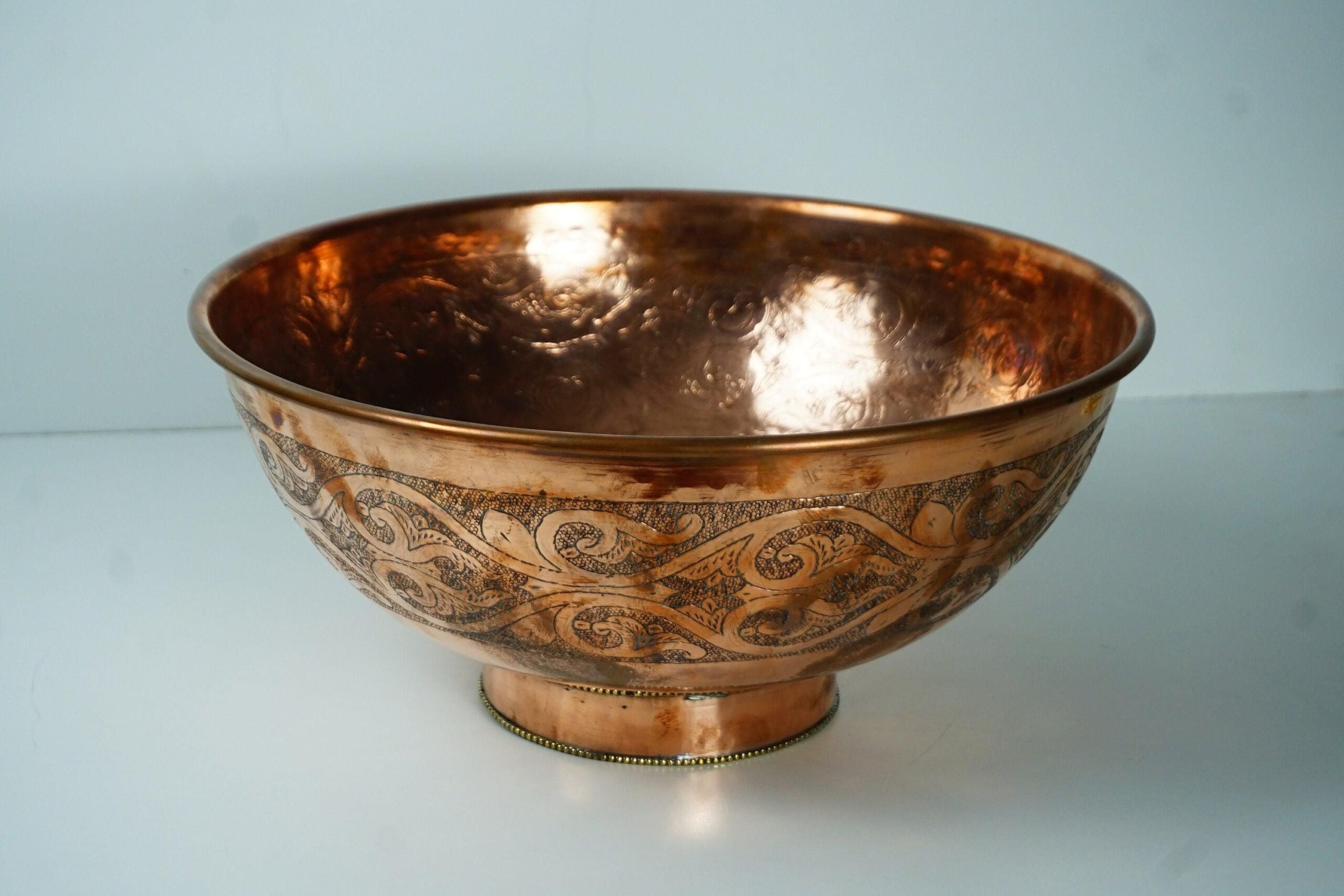 Bathroom Beauty: Antique Engraved Copper Sink"