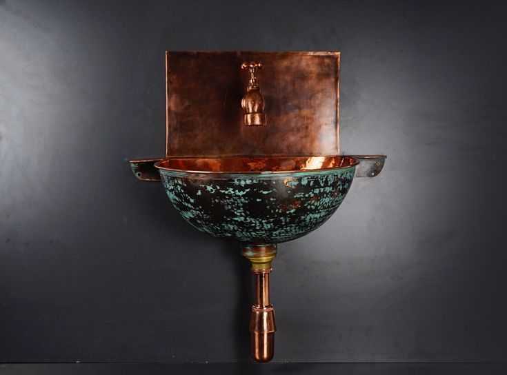 Bring the Industrial Look to Your Bathroom with This Rustic Oxidized Copper Sink