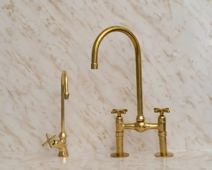 Bring the Industrial Look to Your Kitchen with This Unlacquered Brass Faucet