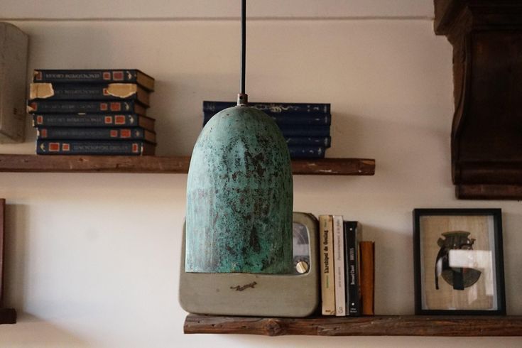 Bring the Rustic Look to Your Kitchen with This Verdigris Patina Copper Pendant Light