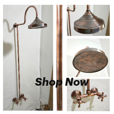 Copper Indoor and outdoor Shower System High Pressure with Round Shower Head