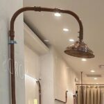 Copper Outdoor Shower - Natural Copper Rain Showerhead - Handcrafted Garden Fixture