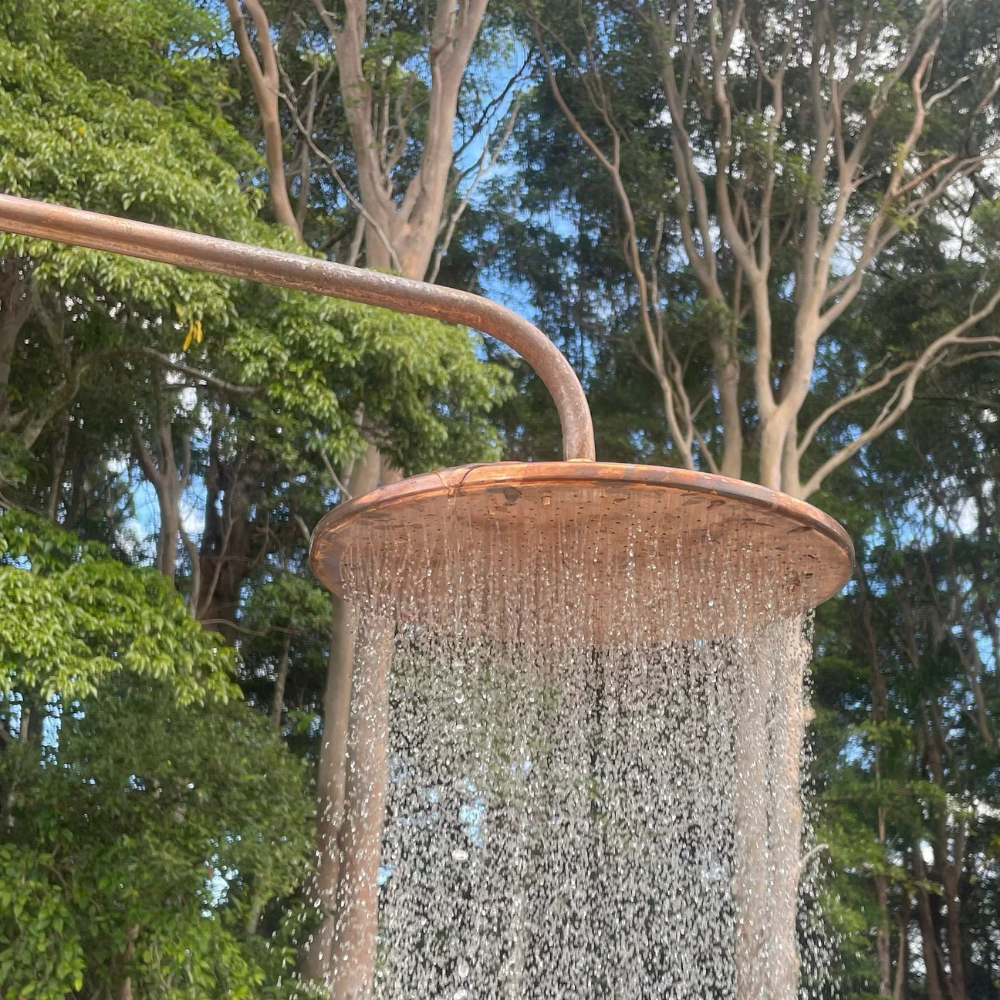 Copper Outdoor Shower - Natural Copper Rain Showerhead