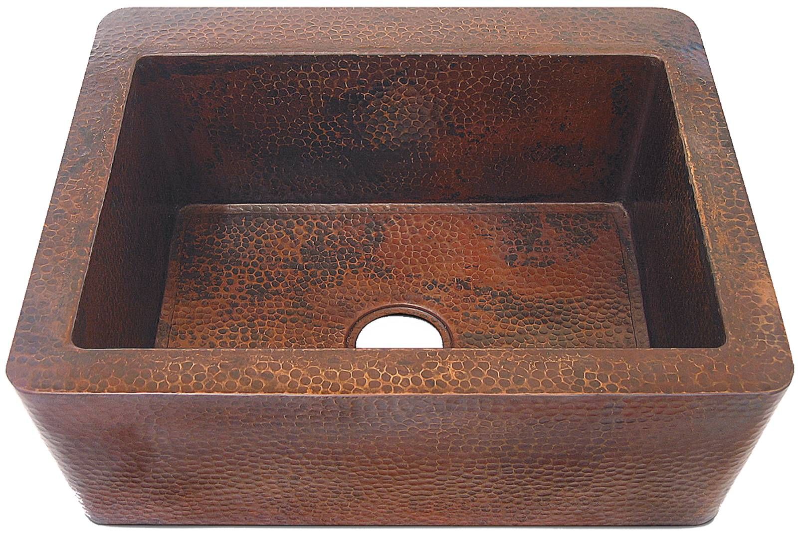 Copper Potter Hammered Farmhouse Sink – Single Bowl