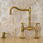 "Effortless Elegance: Solid Brass Kitchen Faucet with Sprayer in Different Finishes