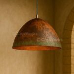 Green Patina Copper Pendant Light: Rustic Island Kitchen Lighting - Etsy