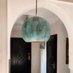 Hammered Copper Kitchen Island Lighting ,  Antique Pendant Light Fixture , Oxidized Copper Pendant Light