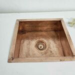 "Handcrafted Elegance: Undermount Hammered Solid Copper Kitchen Sink
