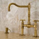 Handcrafted Solid Brass Kitchen Faucet with Sprayer