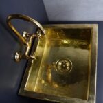 Handcrafted Unlacquered Brass Undermount Bar Sink