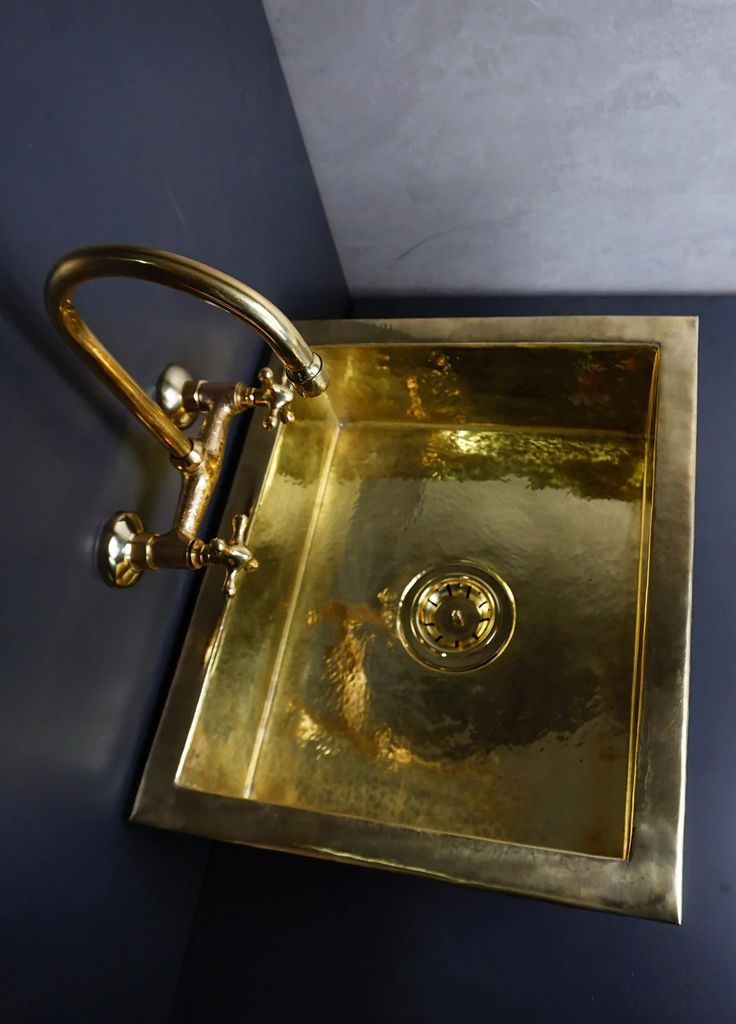Handcrafted Unlacquered Brass Undermount Bar Sink