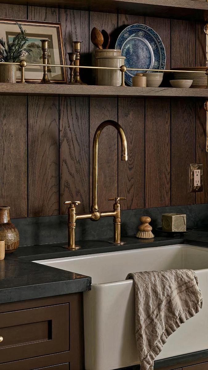 Natural Unlacquered Bras 8 Inch Bridge Kitchen Faucet ,Best Brass Faucet for Kitchen