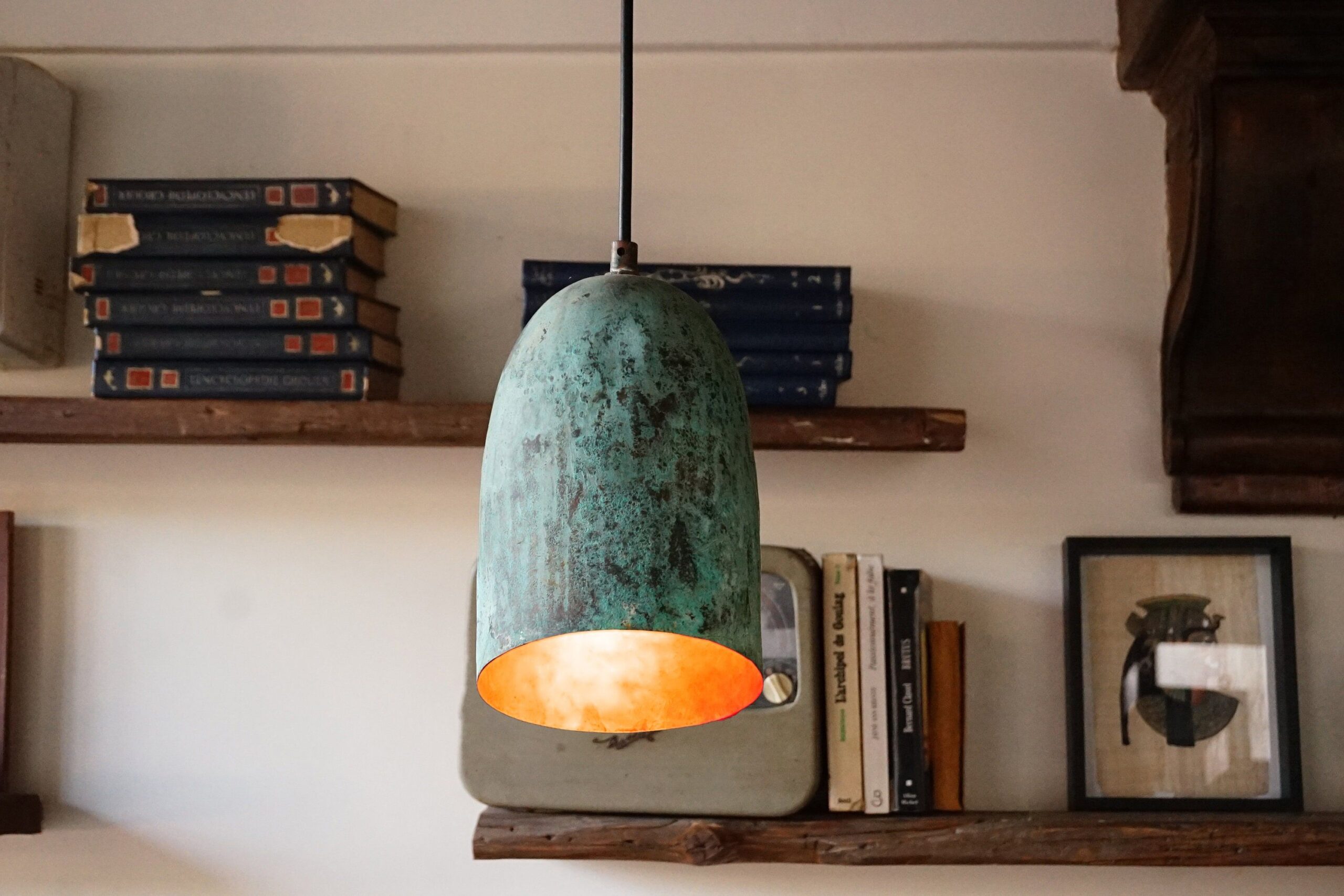 Oxidized Copper Ceiling Light ,Small Copper Farmhouse Pendant Light