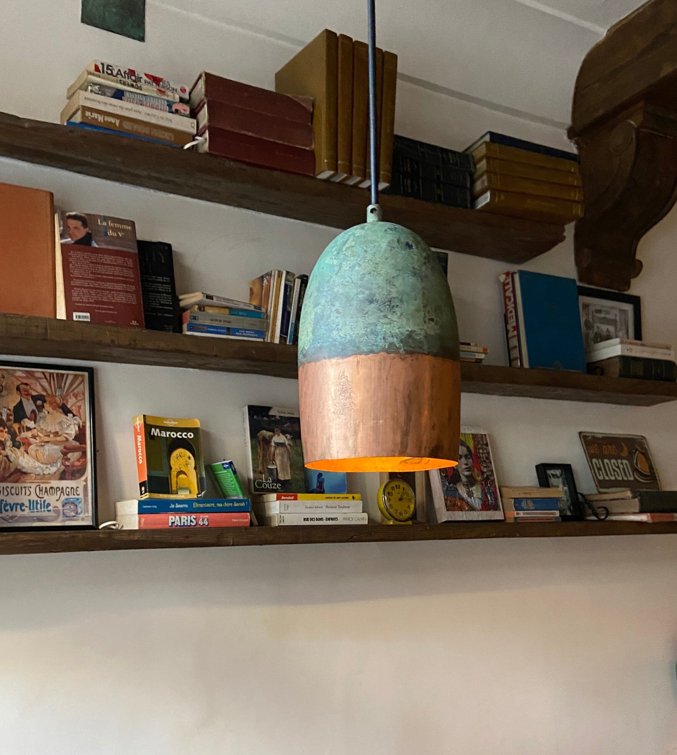 Oxidized Copper Farmhouse Pendant Light , Handmade Copper Ceiling Light ,Rustic Kitchen Island Lighting