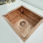 "Rustic Charm: Undermount Hammered Solid Copper Kitchen Sink
