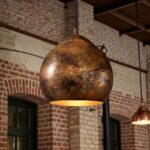 Rustic Copper Pendant Light - Handcrafted Dome Ceiling Lamp for Kitchen Island & Dining Room