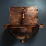 Rustic Copper Wall Mount Sink Bathroom - Vintage Charm for Bath Decor