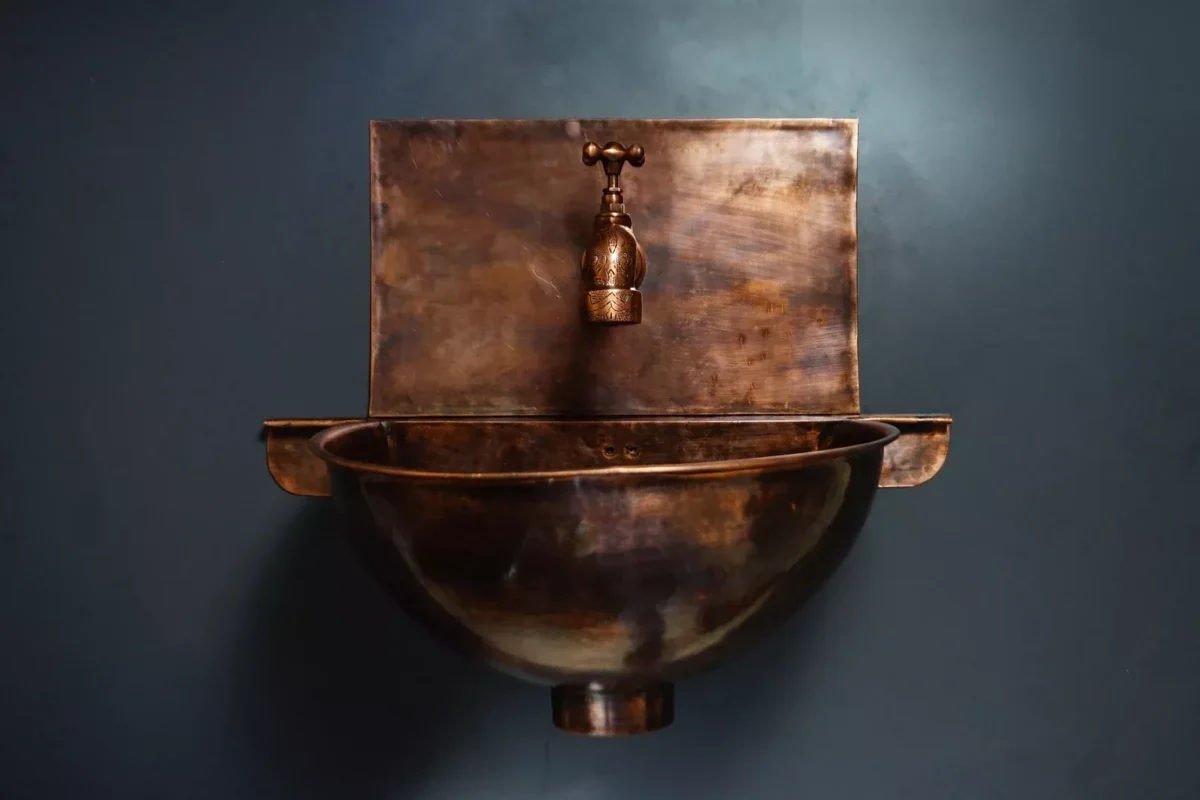 Rustic Copper wall mount vessel sink Bathroom