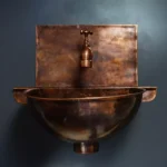 Rustic Copper wall mount vessel sink Bathroom