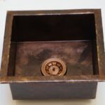 "Rustic Elegance: Undermount Aged Copper Kitchen Bar Sink