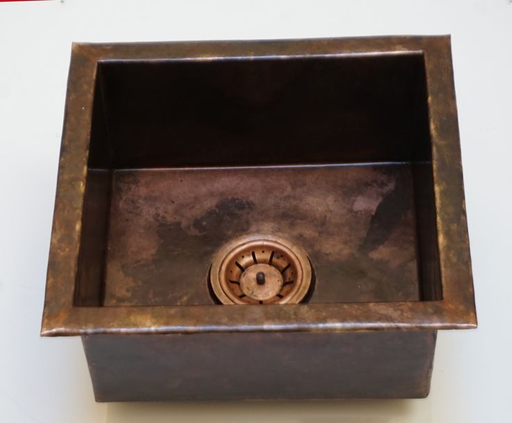 "Rustic Elegance: Undermount Aged Copper Kitchen Bar Sink