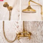 Solid Brass Shower System, Brass Shower Fixture 8'' Rainfall Shower