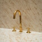 Solid Brass Widespread Bathroom Faucet for Sink 3 Hole, 2-Handles 8 Inch Bathroom Sink Faucet, Antique Brass Faucet for Bathroom Sink