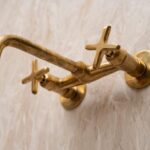 Sophisticated Simplicity: Unlacquered Brass Bathroom Tub Filler Faucet