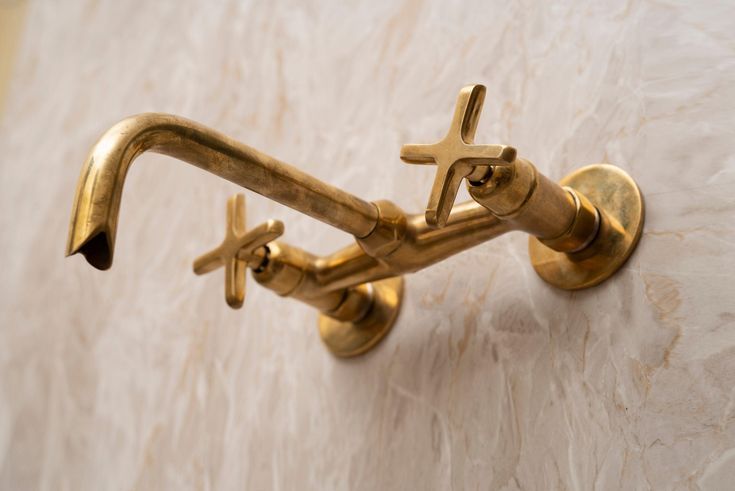 Sophisticated Simplicity: Unlacquered Brass Bathroom Tub Filler Faucet