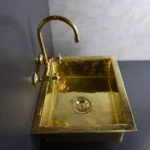 "Sophisticated Simplicity: Unlacquered Brass Undermount Kitchen Sink