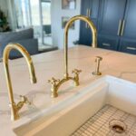 "Timeless Beauty: Unlacquered Brass Kitchen Farmhouse Sink Faucet