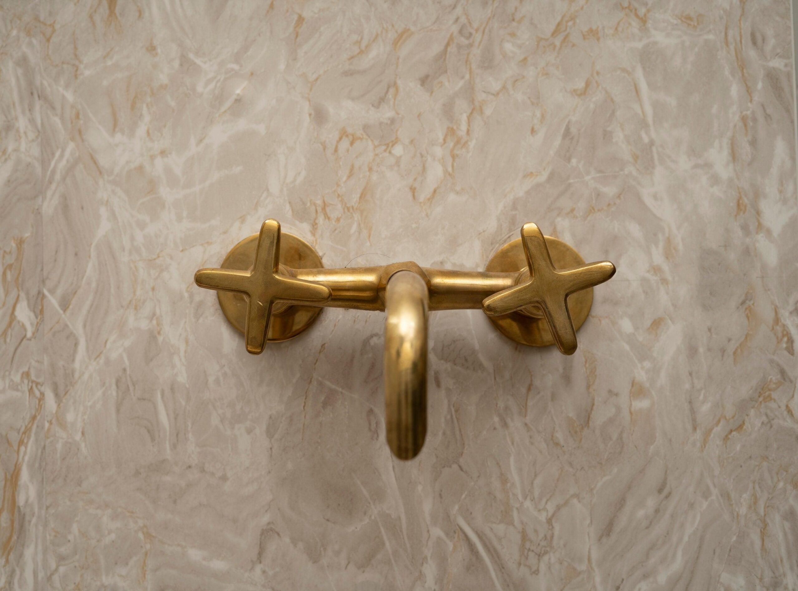 Timeless Elegance: Unlacquered Brass Bathroom Tub Filler Faucet