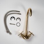 Timeless Elegance: Unlacquered Brass Gooseneck Bathroom Sink Faucet