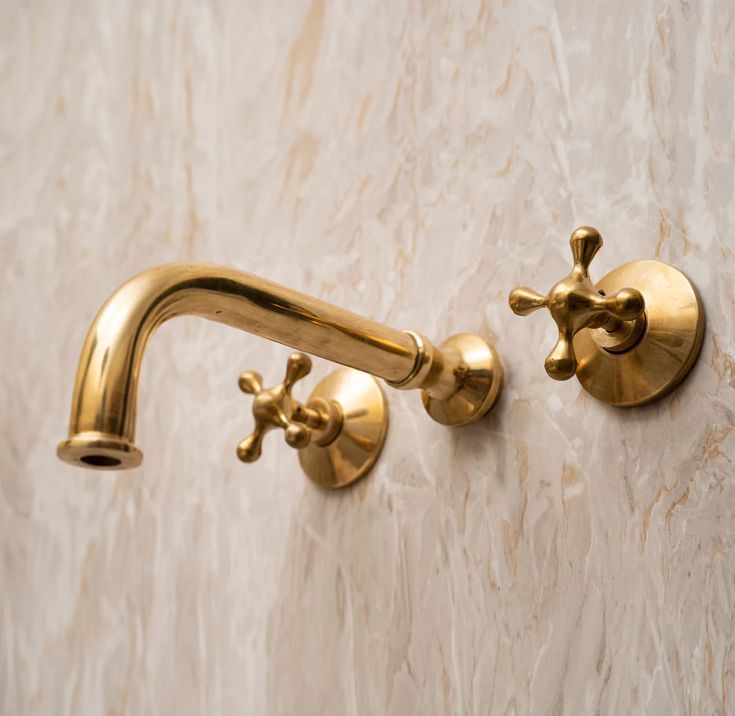 Unlacquered Brass Bathroom Tub Wall Mounted Faucet  etsy