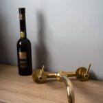 Unlacquered Brass Deck Mount Bathroom Faucet With Cross or Flat Handles