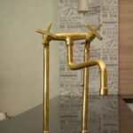 Unlacquered Brass Handmade Kitchen Faucet With Simple Cross - Etsy
